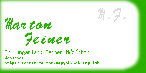 marton feiner business card